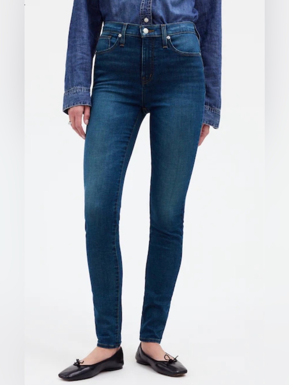 Madewell High-Rise Skinny Stretch Jeans in Indigo Wash Size 29 Tall